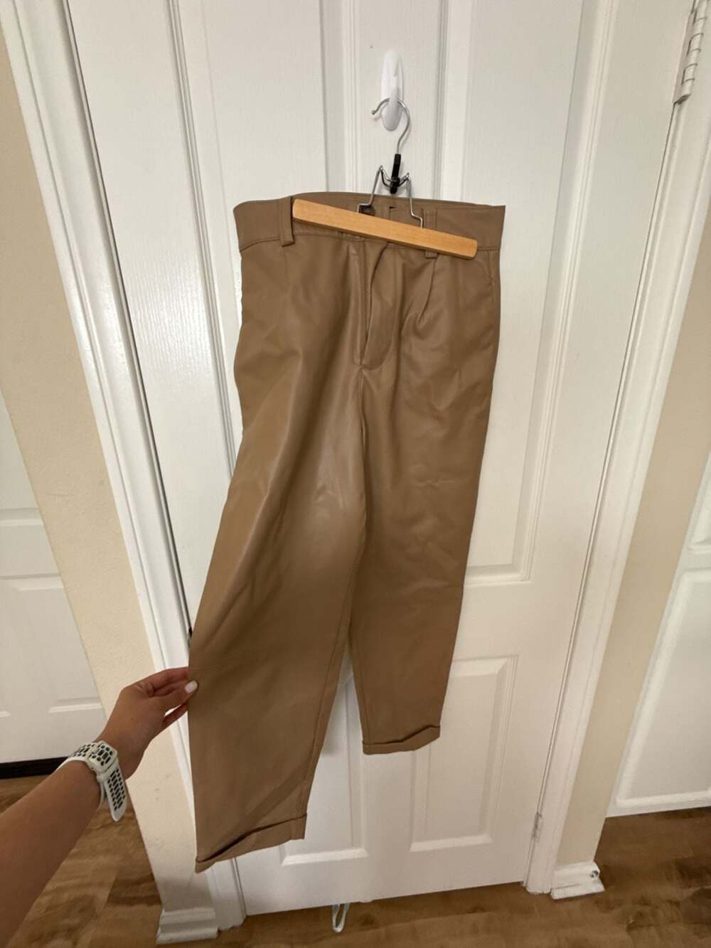 ZARA Faux Leather Trousers Size S